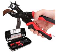 Juego de perforadoras de cuero KingTool, perforadora rotativa de alta resistencia, multiusos