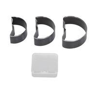 Juego de perforadoras y cortadoras de cuero huecas de acero de aleación con forma de luna, caja de almacenamiento duradera para manualidades, 70 mm, 62 mm y 53 mm de altura