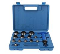 Juego de perforadores huecos de 14 piezas, herramienta para perforar cinturones para artesanía en cuero, perforador de agujeros de 5 mm a 35 mm con caja de almacenamiento de plásti