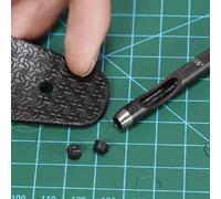 Juego de perforadores huecos para cuero, vinilo, plástico y goma, perforadora de acero al carbono de 71 mm con vástago hexagonal de 10.2 cm, compatible con taladro eléctrico (3#)