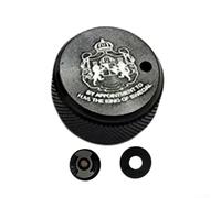Juego de perilla de freno y engranaje de bobina de sonido interno compatible con carretes de pesca de aluminio Abu 3, 3.5, 4, P5, color negro