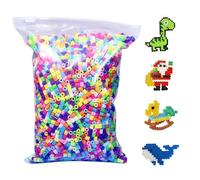 Juego de perlas Ruioomeep para planchar de 5 mm, 10.000 unidades multicolores, perlas redondas de plástico para manualidades, ideal para niños y adultos