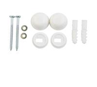 Juego de pernos de anclaje para inodoro con kit de fijación de suelo en ángulo para inodoro, bidé y lavabo de pedestal, construcción de plástico + hierro, blanco, incluye tornillo