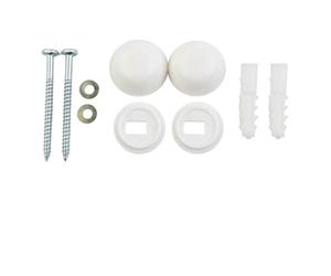 Juego de pernos de anclaje para inodoro con kit de fijación de suelo en ángulo para inodoro, bidé y lavabo de pedestal, construcción de plástico + hierro, blanco, incluye tornillo