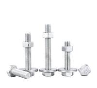 Juego de pernos de cabeza hexagonal de acero inoxidable 304, combinación de tornillo, tuerca y arandela extendidos, perno pasante resistente, varilla roscada M6-M20(M24*280(1pc))