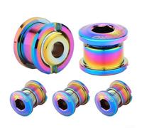 Juego de pernos de cadena ultraligeros de aleación de aluminio para bicicleta de carretera, 4,9 mm, mecanizado CNC, tornillos de rueda de cadena simple o doble para reemplazo de bielas de bicicleta