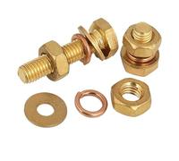 Juego de pernos hexagonales de latón 4 en 1 - DIN933 M3 a M12, tuerca de tornillo for máquina con arandela plana y combinación elástica(60mm,M12 (1Set))