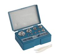 Juego de pesas de calibración de precisión de acero inoxidable (17 unidades 10 -100 g) con pinzas y desviación de +/- 0 003 g para báscula digital de joyería de laboratorio.