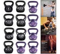 Juego de pesas rusas de vinilo, pesas rusas para ejercicio en casa, gimnasio, fitness, entrenamiento, 4-20 kg, pesas rusas pesadas para entrenamiento cardiovascular de fuerza, pesas rusas para el