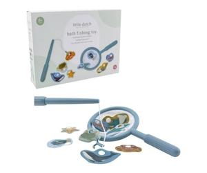 Juego de Pesca de Baño Azul - Juguete acuático con red y animales marinos - Little Dutch - Diversión desde 3 años