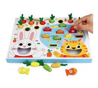 Juego De Pesca De De Zanahoria, Juguete De Madera para Niños Pequeños, De Clasificación De Color | Pesca Magnética, Constructor De Habilidades Motoras Finas | 1 Set, para El Apren