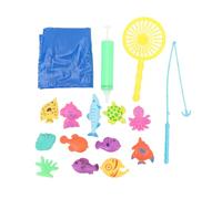 Juego de Pesca Inflable Juguete Interactivo para niños Estanque Pesca Juguete Interior al Aire Libre Juguetes de Pesca inflables para niños pequeños niños niñas con 12 Peces 1