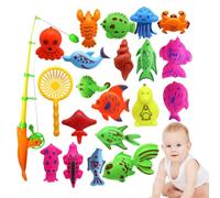 Juego de Pesca Magnética 22 Piezas para Niños - Juguetes Baño Bebé & Conjunto Acuático | Elementos ABS Coloridos Desarrollo Emocional Visual Cognitivo | 25x20x4cm 125g