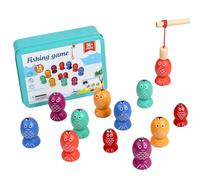 Juego de Pesca magnética de Madera, clasificación de Color de Pesca de Rana, Aprendizaje Educativo Fine Motor Skills Toys, Compact, portátil, 12.6x9.5x4 cm, para niños