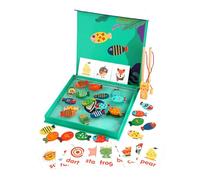 Juego de pesca para, juguete de pesca magnético - Juegos de aprendizaje Juegos de alfabeto,Juguetes educativos juegos de letras, juego de pesca de madera, juguetes de habilidades motoras finas