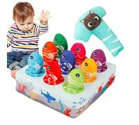Juego de pesca para niños - 15,5 cm Juego de captura de números grandes, colorido de pescado, juego educativo suave al tacto | Diversión interactiva para padres e hijos para el desarrollo