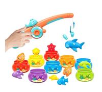 Juego de Pesca para Niños, Aprendizaje De Colores Mediante Juego De Agua, Pesca Magnético Infantil para Niños, para Juegos de Mesa Aire Libre Baño Piscina y Viajes