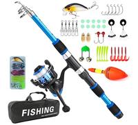 Juego de pesca para niños, caña de pescar de 1,8 m, juego de caña de hilar, juego de pesca portátil para niños