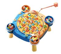 Juego de pesca, tabla giratoria para niños pequeños, juego de imanes con pedagogía musical, actividad motriz fina para niños de 3 a 5 años