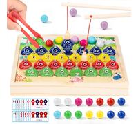 Juego de Pescar para Niños, Juguetes Montessori 2 Años Magnético Madera de Combinación de Color para Contar Apilar Habilidades Matemáticas y Clasificación Educativos Regalo 2 3 4 5 Años
