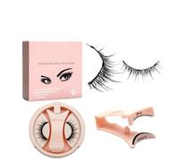 Juego de pestañas magnéticas 6D - Pestañas magnéticas cuánticas con rizador de pestañas magnético, pestañas postizas naturales voluminosas, juego de pestañas reutilizables sin pegamento para mujeres