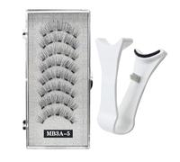 Juego de pestañas magnéticas, kit de 2 pares de pestañas postizas reutilizables | Accesorios de belleza artificiales 3D para mujeres con aplicador para un estilo de ojos glamoroso diario y fácil aplic