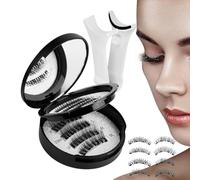 Juego de pestañas magnéticas, pestañas postizas 3D impermeables con aplicador, 10 cm de estudio, naturales, ligeras, 2 pares de pestañas reutilizables para maquillaje, maquillaje de pestañas para el