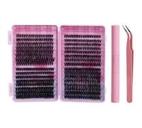 Juego de pestañas para diseño de pestañas, 640 piezas en 30D, 40D, 50D, pestañas rizadas negras, con rizador, cepillo y pegamento