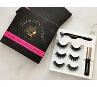 Juego de pestañas y delineador de ojos False Lashes Kit Lashes No Glue Set Magnetic Eyeliner Lash Kit (BLACK)
