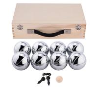 Juego de Petanca 8 Bolas Acero Cromado 74 mm 720 g Maletín Madera | Incluye 8 bolas de acero cromado, bola objetivo y cuerda de medición. Maletín de madera para guardar y transportar el juego.