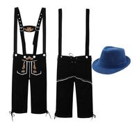 Juego de peto para hombre, Oktoberfest, con sombrero, de dos piezas, para fiestas de cerveza, uniformes, tradicionales, de piel, alternativas, fiestas, carnaval, ocio, verano, R azul., M