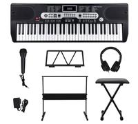 Juego De Piano Con Teclado Electrónico Digital De 61 Teclas De Tamaño Completo Con Soporte Para Teclado Y Banco Piano Electrónico Portatil