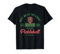 Juego de Pickleball Meet Me At The Court en Funny Player Camiseta