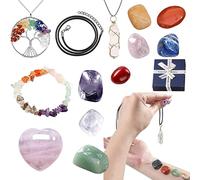 Juego de piedras curativas - Juego de 13 piezas de cristales naturales de colores, protector, colección de para principiantes, colección, meditación, yoga, mujer