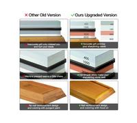 Juego de piedras de afilar cuchillos, piedra de agua de grano 400/1000 3000/8000, base de bambú antideslizante,