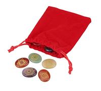 Juego de piedras de chakras, 7Pcs Chakra Reiki Grabado Pebble Piedras, piedras naturales Meditación de sanación, Piedras curativas naturales para chakras Hivexagon