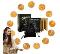 Juego de piedras de runa - Piedras de adivinación, adornos espirituales herramientas de decoración con libro guía y bolsa para mujeres y hombres, altar, rituales de paganismo