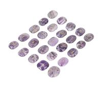 Juego de Piedras de Runas Naturales, Pulido Fino, Juego de Piedras de 25 Piezas, Hermoso y Práctico Grabado para Regalo (Amatista)