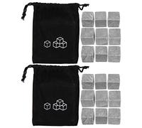 Juego de piedras de whisky de primera calidad, 9 piezas, piedras reutilizables de mármol natural para enfriar vino, para enfriador de whisky, bourbon, cubitos de hielo que no se