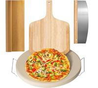 Juego de piedras for Pizza grandes, piedra for resistente 16 "para horno y parrilla con asa, cáscara, 1 Para Base Crujiente