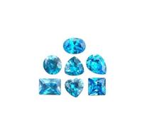 Juego de piedras preciosas de aguamarina azul cielo, 7 piezas de piedras sueltas de 7 mm para hacer joyas, piedra natal de marzo, suministros de manualidades, S, Zafiro, No es una piedra preciosa
