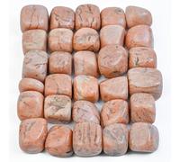 Juego de piedras pulidas de piedra lunar natural de melocotón de Crocon de 1 lb, gran cantidad para curación de Reiki, piedra lunar de melocotón, regalo de cumpleaños para mujeres, tamaño: 20-25 mm