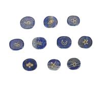 Juego de Piedras Rúnicas, 10 Piezas de Runas de Brujas Curativas Pulidas Multiusos con Símbolo Gitano Grabado para Meditación, Adivinación, Reiki, Curación, Yoga, Rejilla de