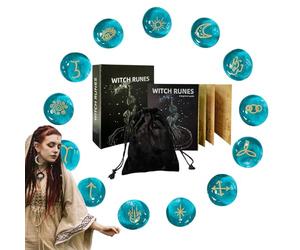 Juego de Piedras rúnicas - Kit de Herramientas rituales de adivinación, Incluye Libro guía y de Almacenamiento, Altar Espiritual, Apto para Principiantes, Suministros de práctica mística