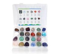 Juego de Piedras y Cristales Curativos para Coleccionista y Principiante, 24 piezas de Piedras de Chakra, Conjunto de Piedras Chakra, para Meditación, Equilibrio de Chakras, Terapia de Cristal