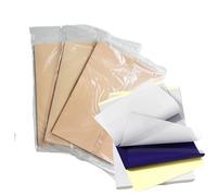 Juego de piel de práctica de tatuaje, silicona de doble cara de 3 mm de grosor, 3 piezas con 6 papeles de transferencia, hojas en blanco de 5.9 x 7.7 pulgadas para kits de entrenamiento/tatuaje