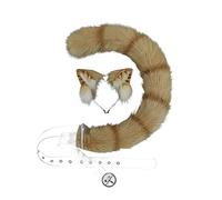 Juego de piel sintética para orejas y cola de gato, disfraz de cosplay simulado para fiesta, Skel integrado