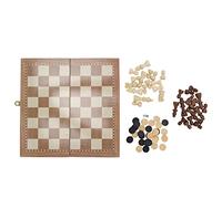 Juego de Piezas de ajedrez 3 en 1, Set de Tablero de ajedrez de Madera con Damas y Dados, Tablero Plegable de Madera de Pino para niños y Adultos, Juego Educativo para Viajar y