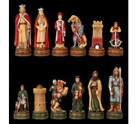 Juego de piezas de ajedrez Camelot Rey Arturo, 32 figuras de hasta 8 cm de