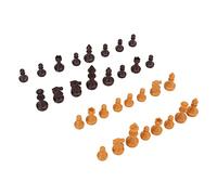 Juego de Piezas de Ajedrez de Primera Calidad, Mini Figuras de Ajedrez de Plástico PS, Altura del Rey de 49 mm para Juegos de Mesa, Viajes, Fiestas de Acampada, Diversión (Color Madera)